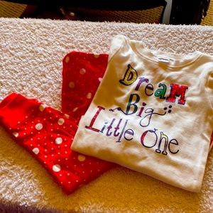 NWT Little Girls Pajamas Sz 18mos Circo Dream Big Little One.